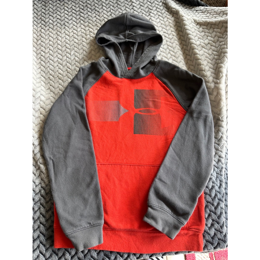 2 Under Armour hoodies youth boys girls unisex orange and gray size medium